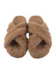 Anine Bing Fur Faux Fur Trim Slides