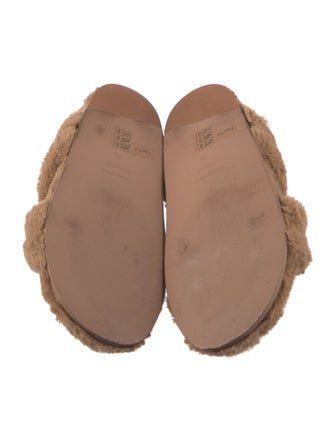 Anine Bing Fur Faux Fur Trim Slides