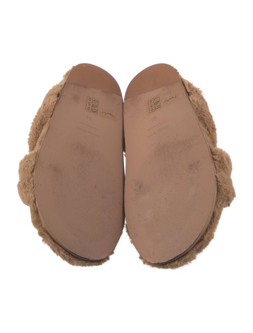 Anine Bing Fur Faux Fur Trim Slides