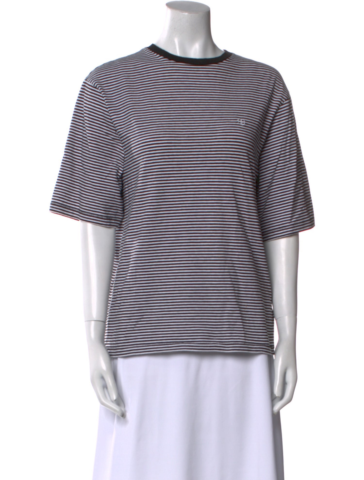 Anine Bing Striped Crew Neck T-Shirt