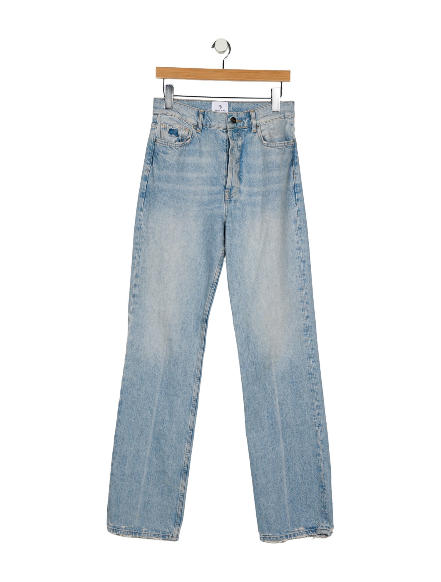 Anine Bing High-Rise Straight Leg Jeans