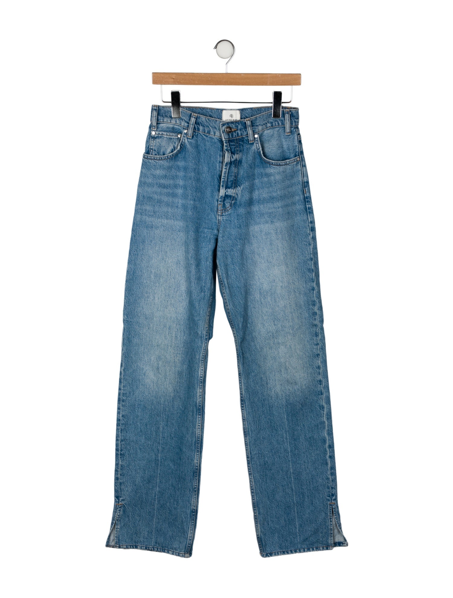 Anine Bing High-Rise Straight Leg Jeans
