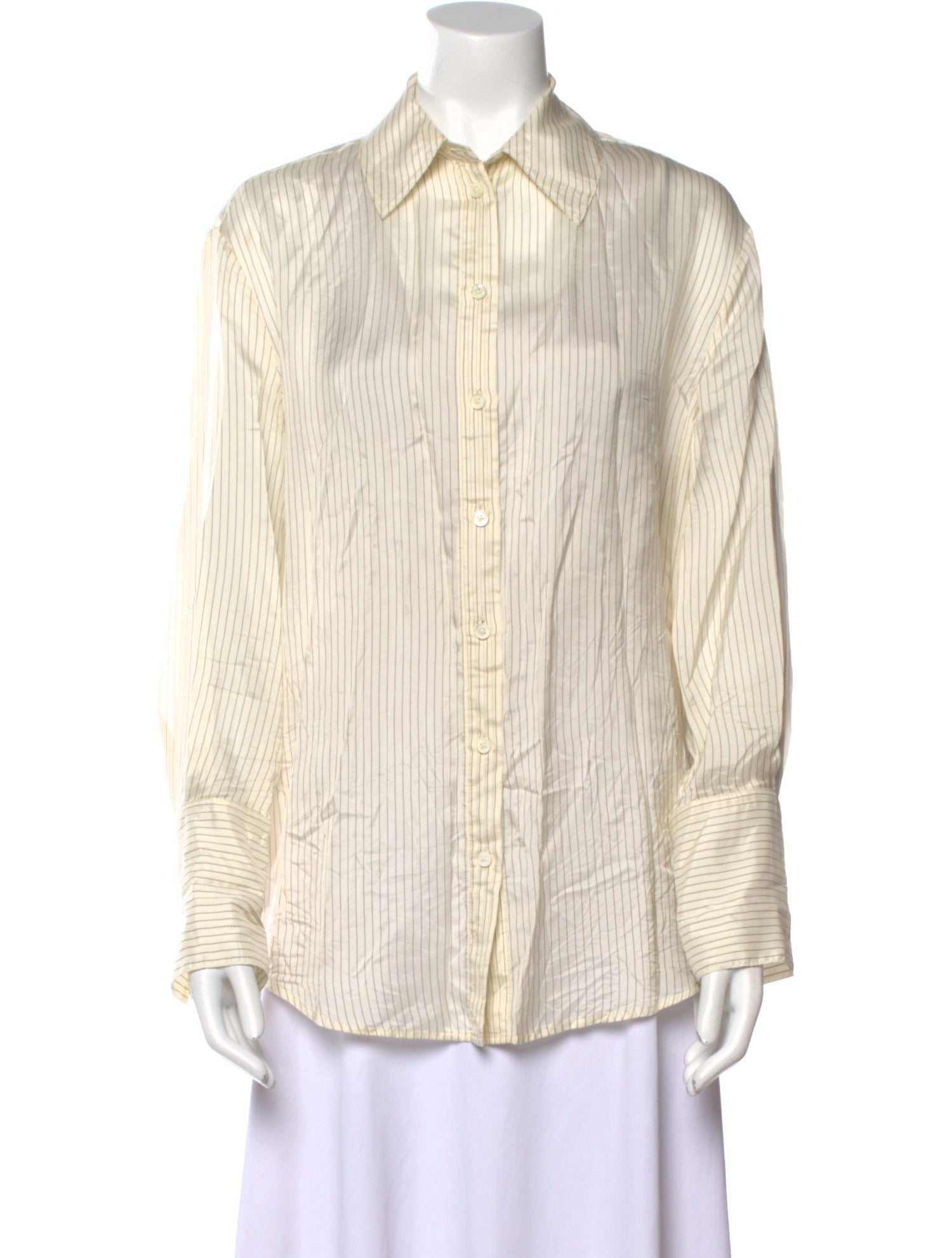 Anine Bing Striped Long Sleeve Button-Up Top