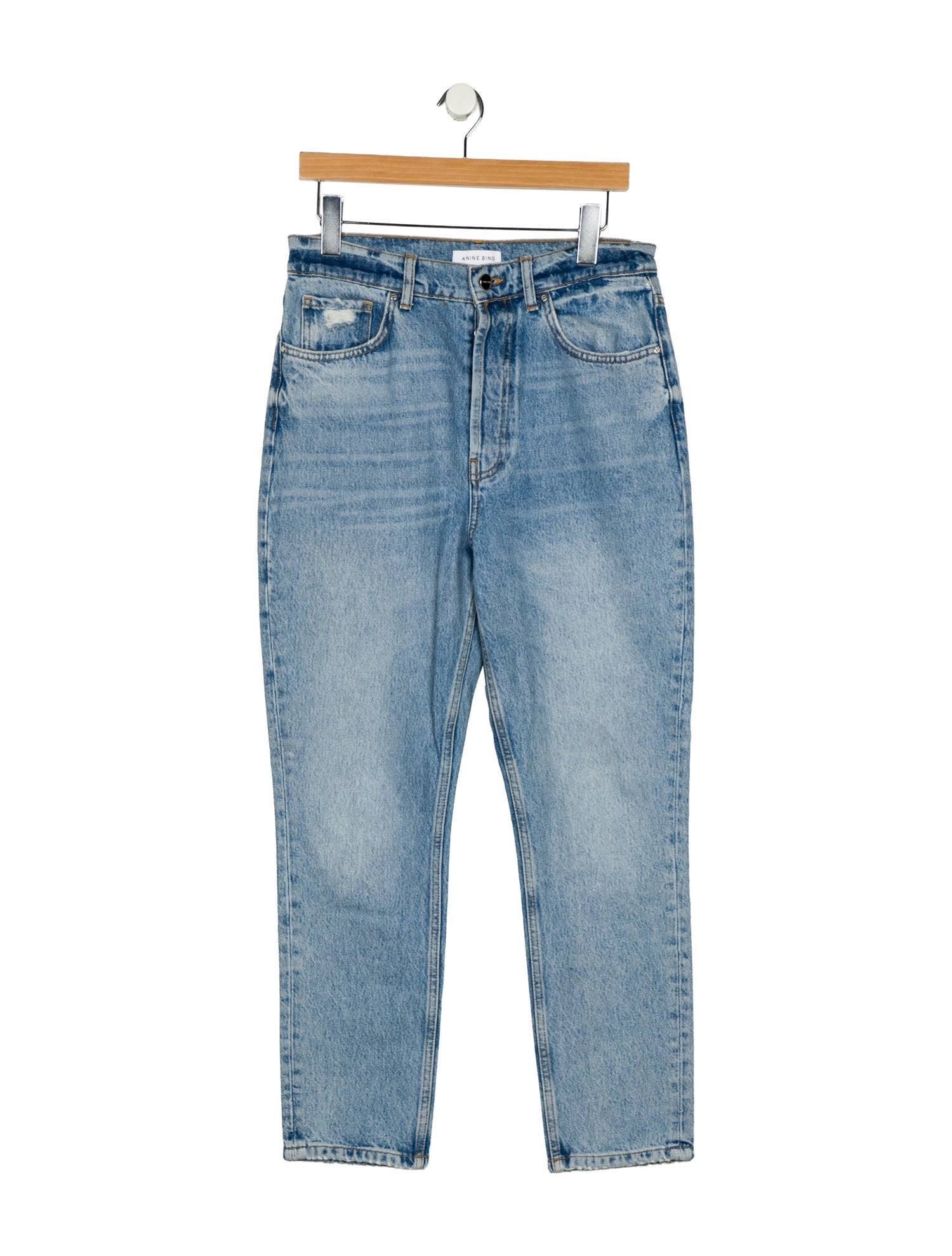 Anine Bing High-Rise Straight Leg Jeans