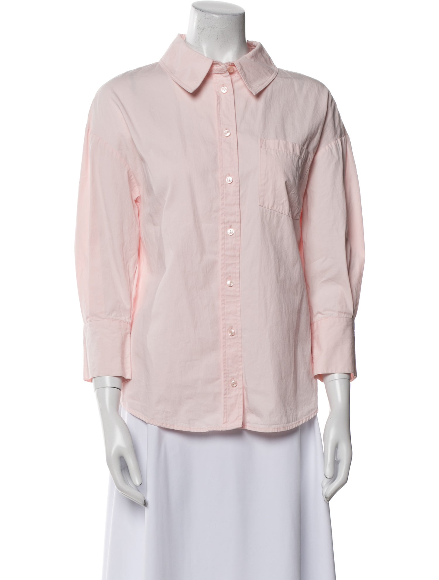 Anine Bing Three-Quarter Sleeve Button-Up Top