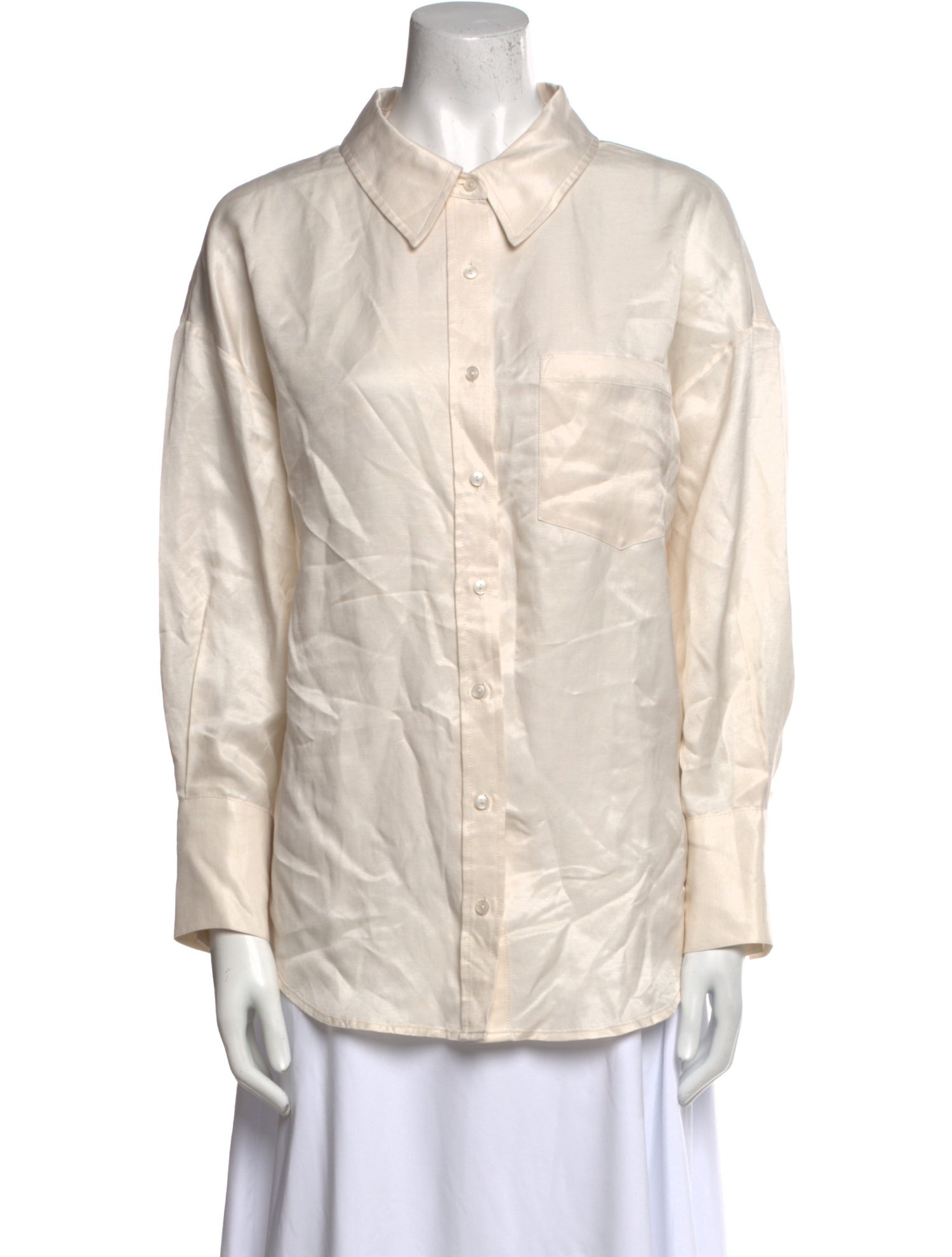 Anine Bing Long Sleeve Button-Up Top
