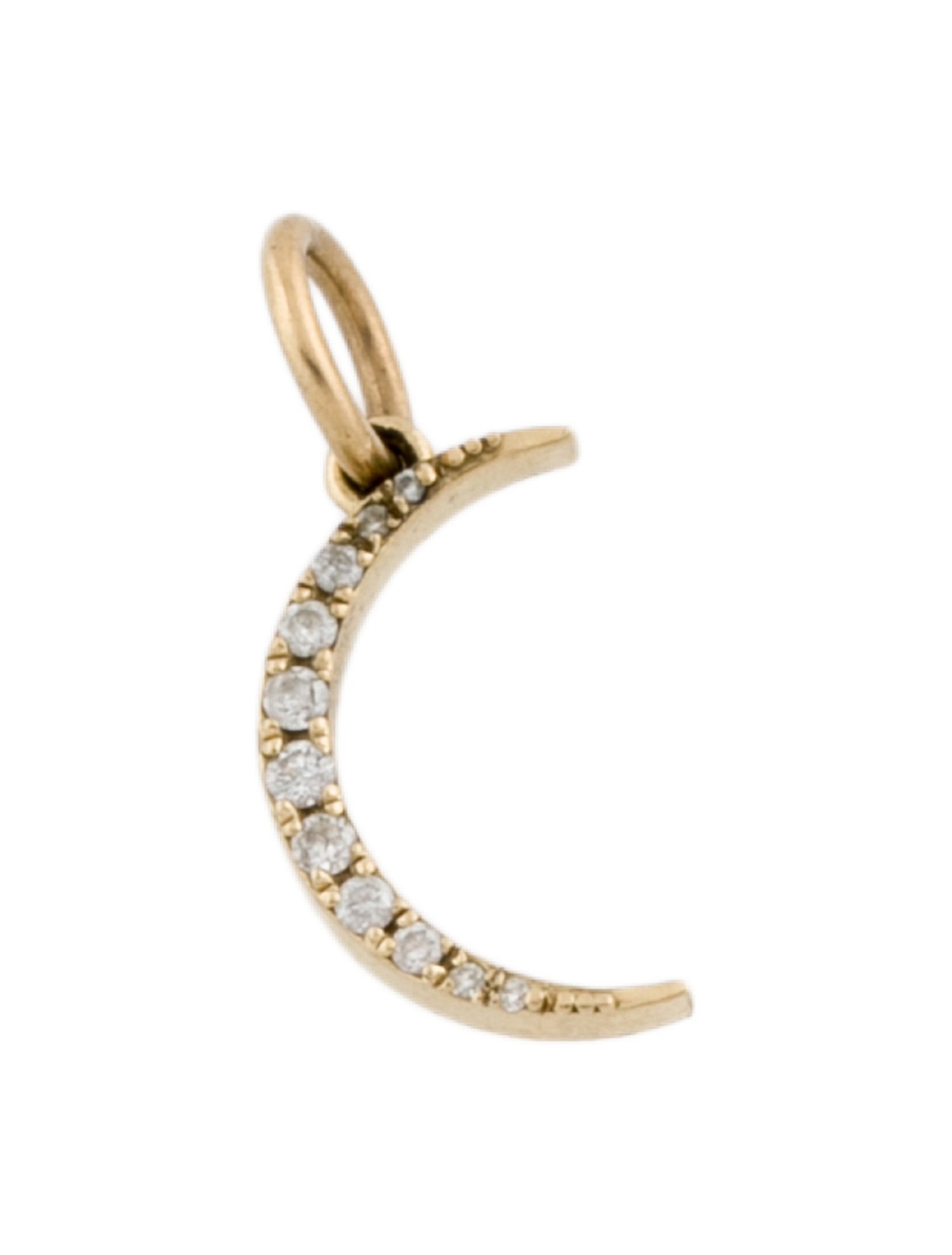 Anine Bing 14K Diamond Moon Charm Pendant