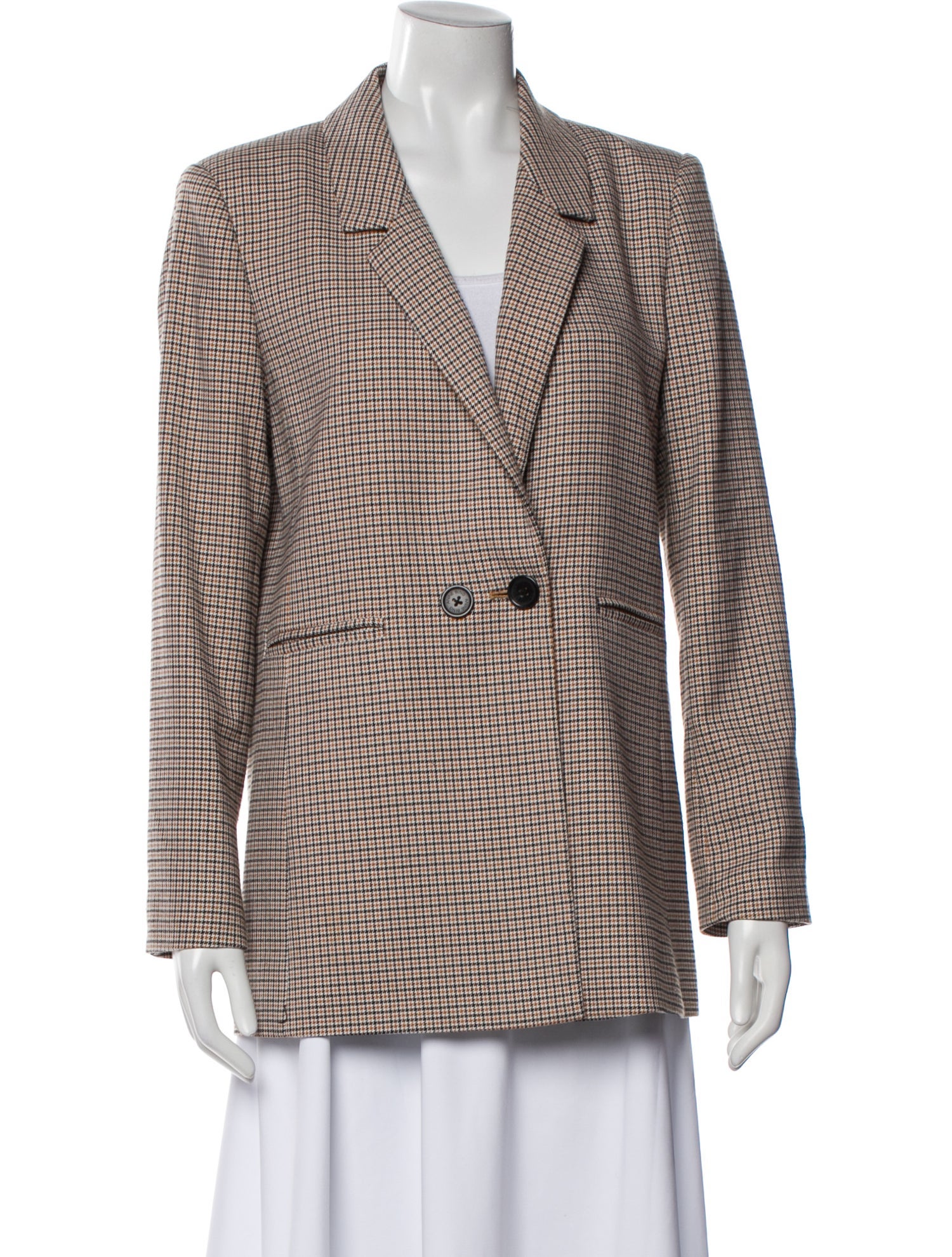 Anine Bing Plaid Print Blazer