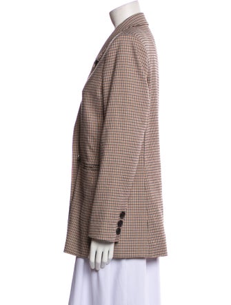 Anine Bing Plaid Print Blazer