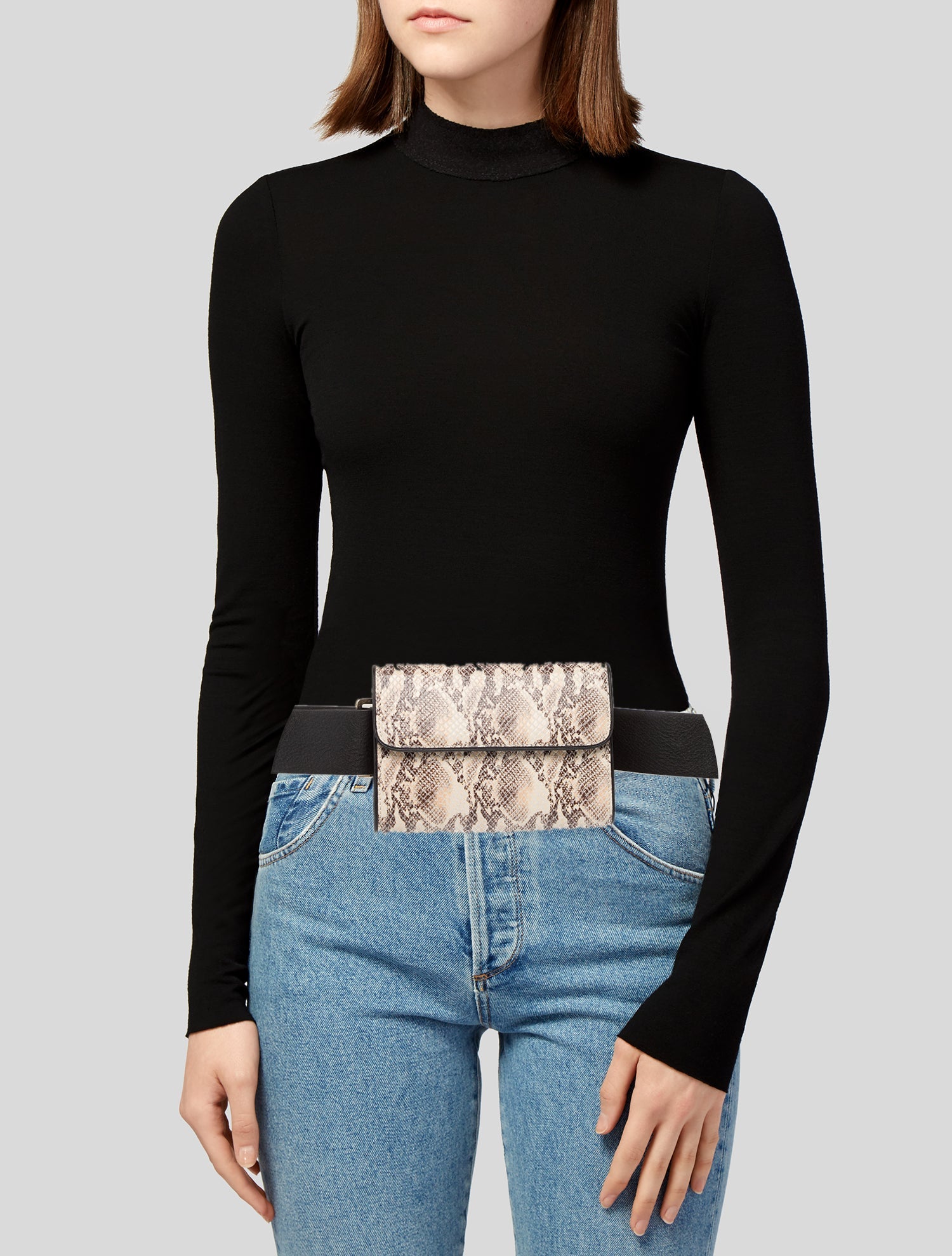 Anine Bing Embossed Leather Belt Bag