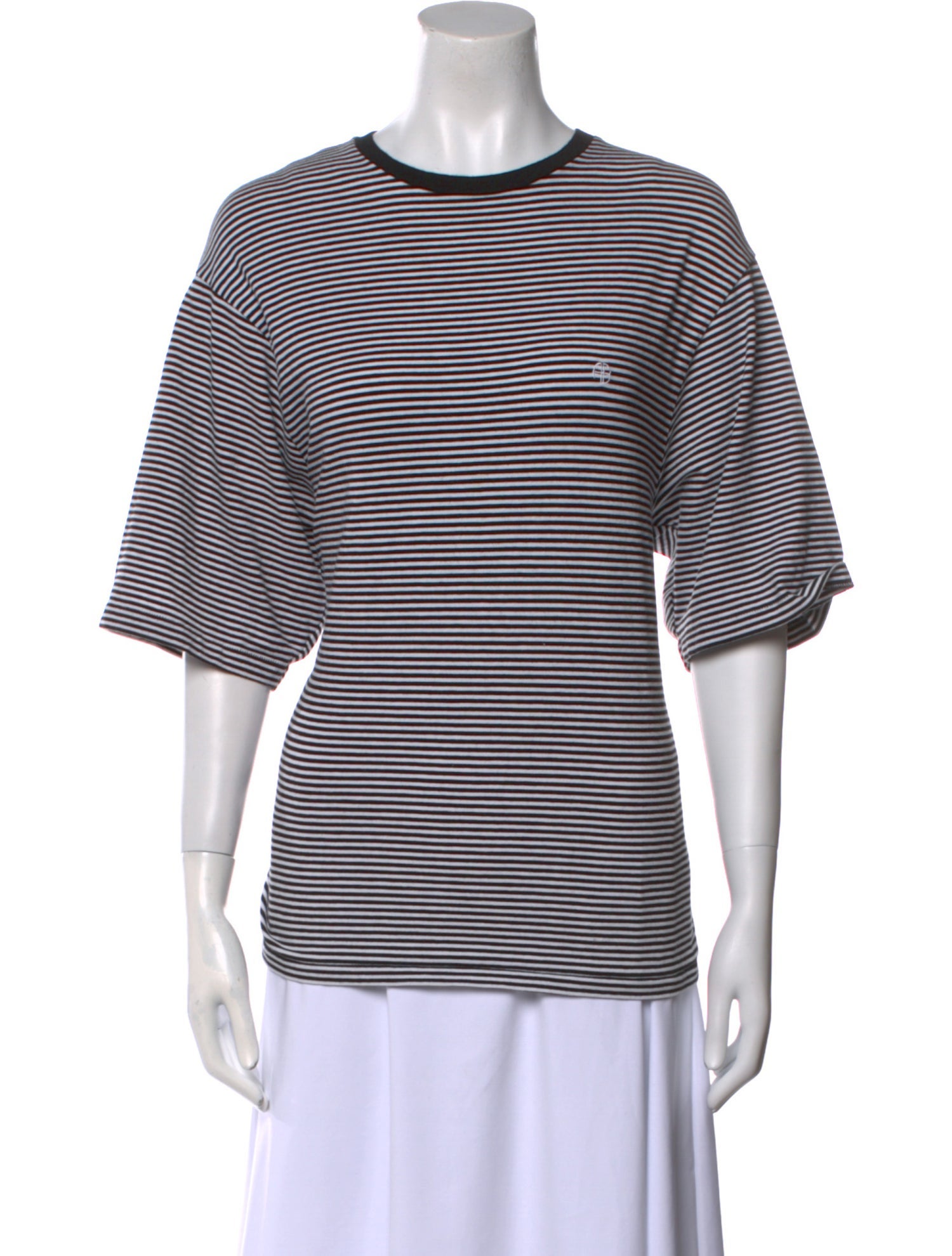 Anine Bing Striped Crew Neck T-Shirt