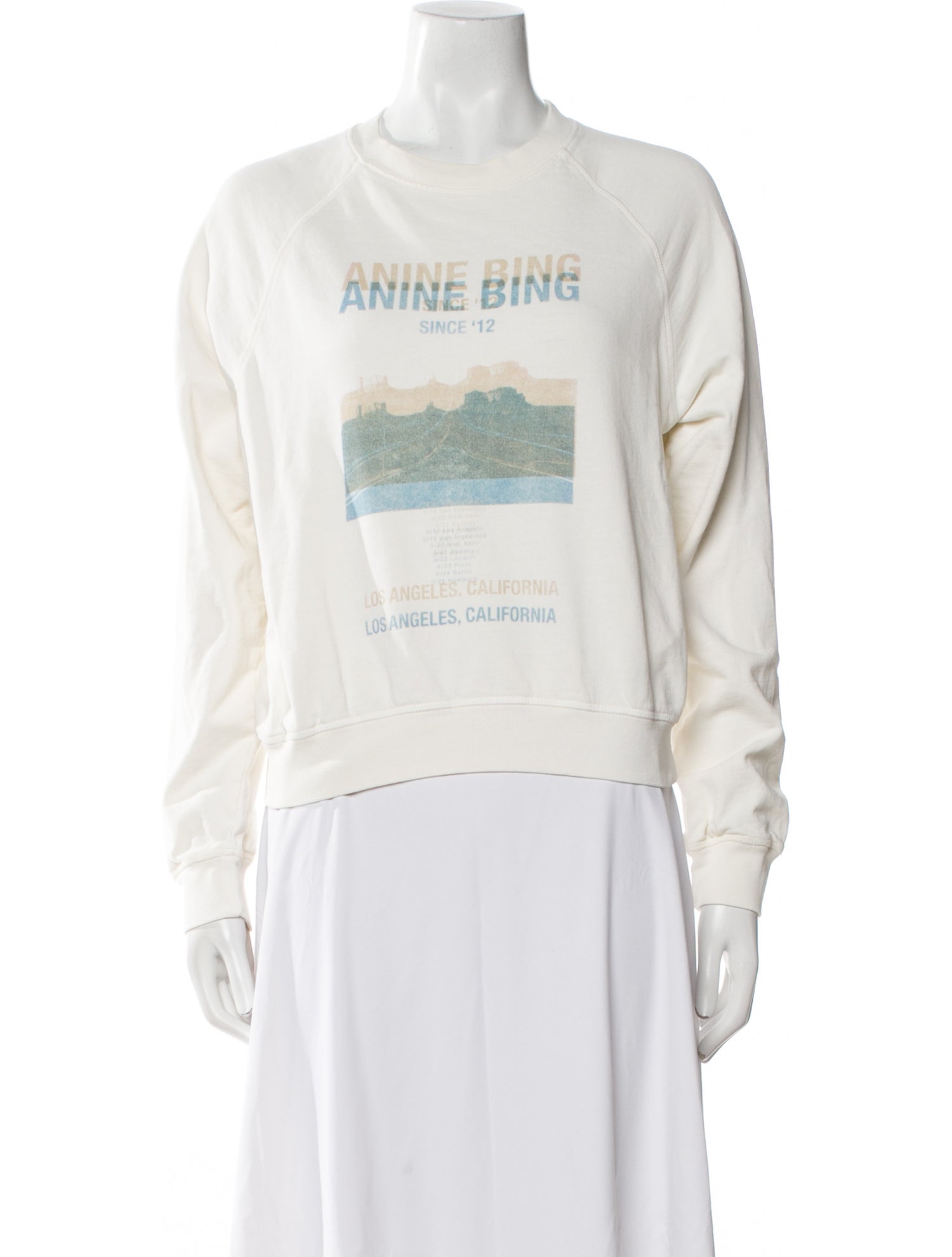 Anine Bing Graphic Print Crew Neck Sweatshirt