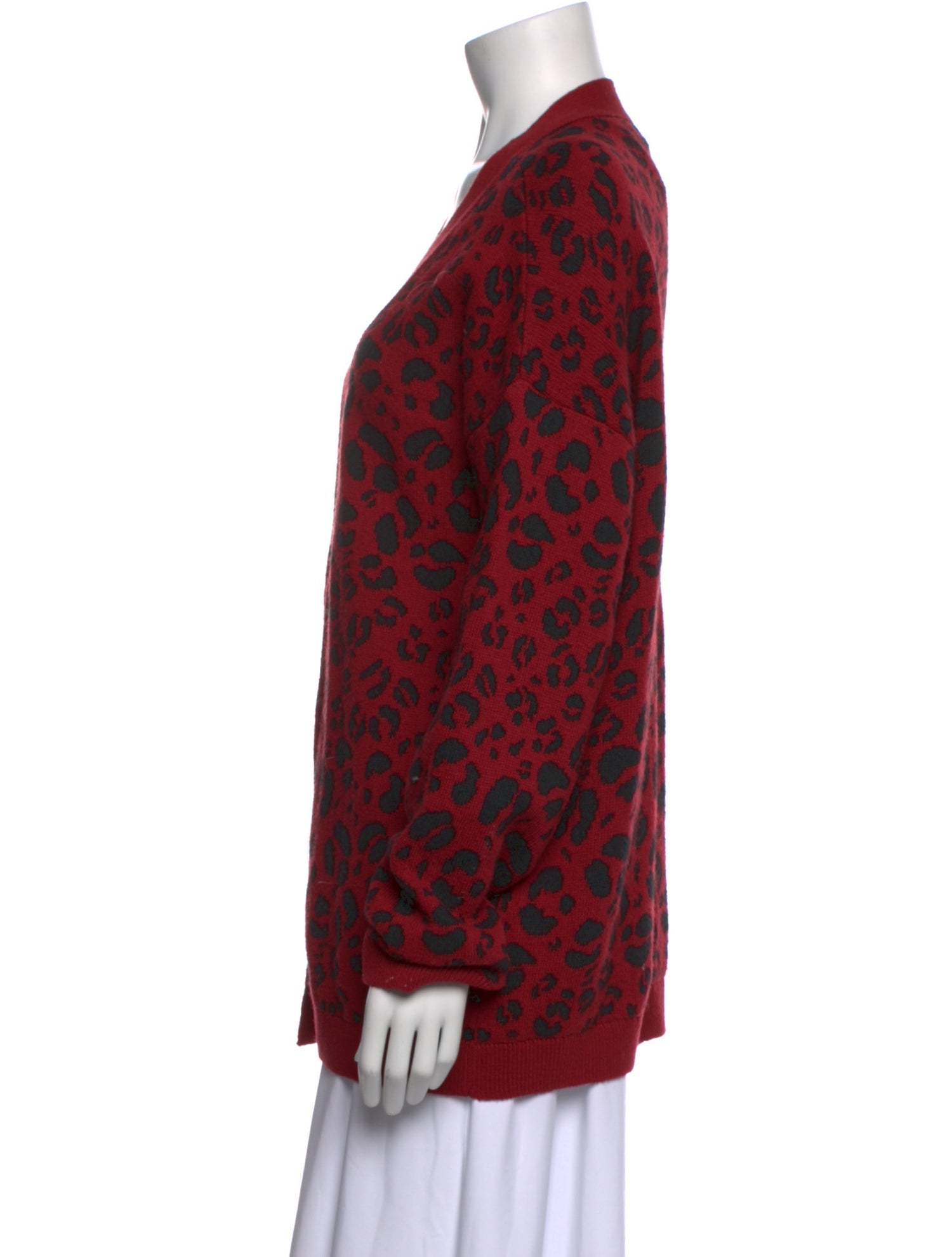 Anine Bing Animal Print V-Neck Sweater