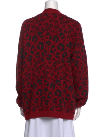 Anine Bing Animal Print V-Neck Sweater
