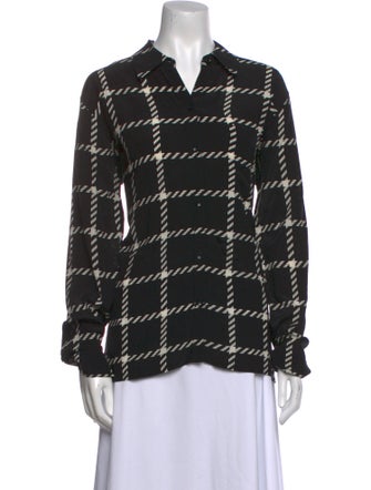 Anine Bing Printed Long Sleeve Button-Up Top