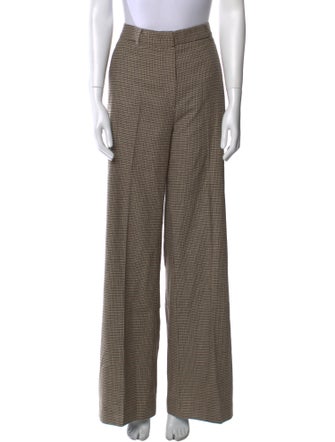 Anine Bing Plaid Print Straight Leg Pants