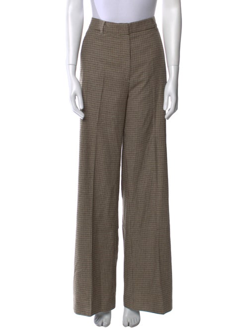 Anine Bing Plaid Print Straight Leg Pants