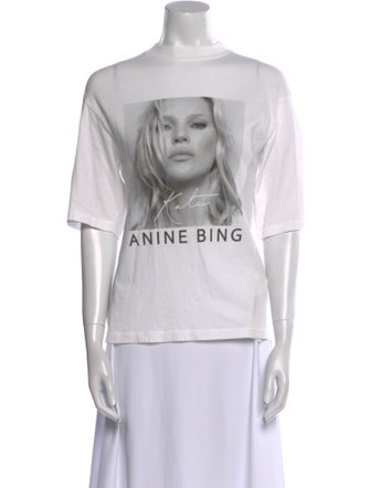 Anine Bing Graphic Print Bateau Neckline T-Shirt