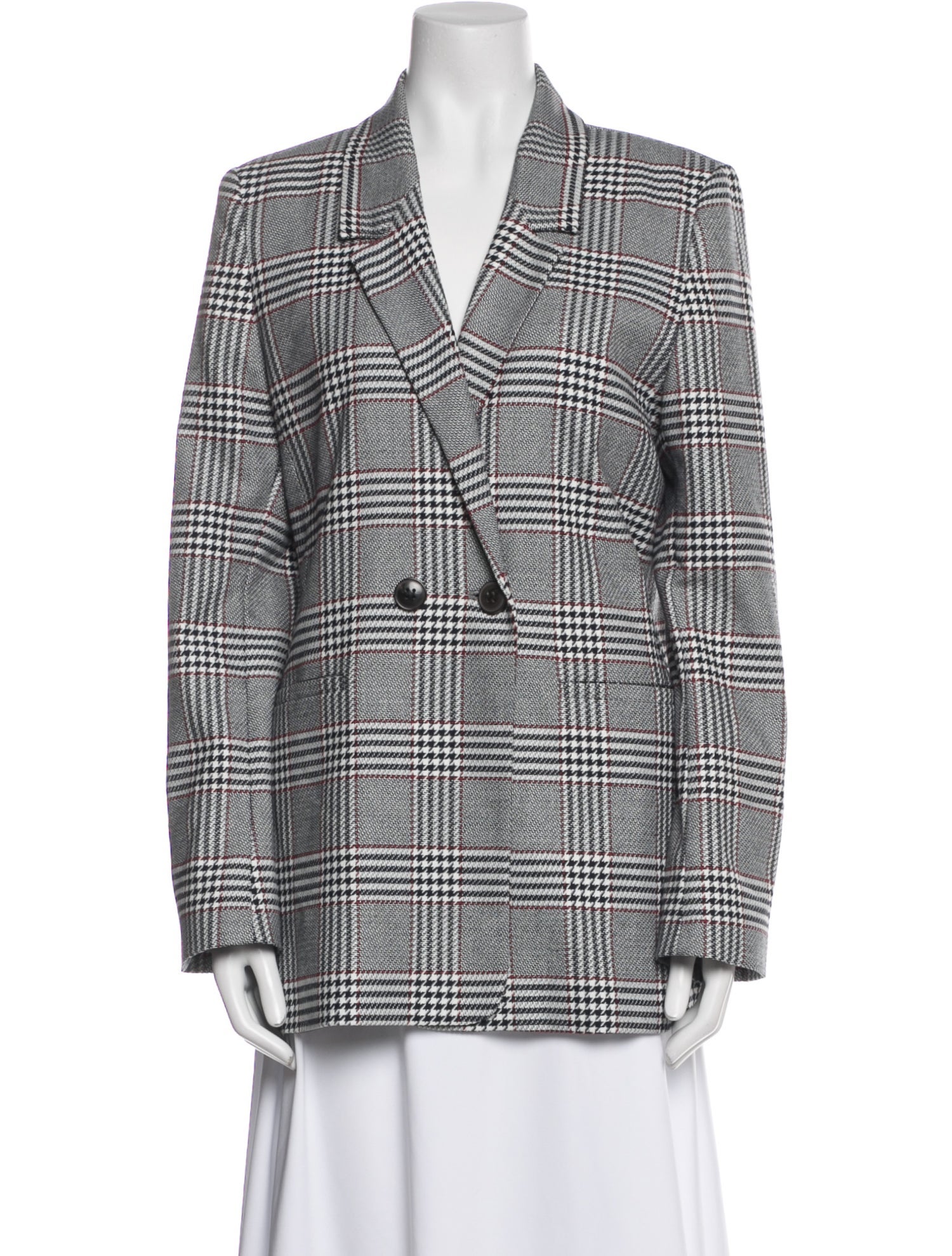Anine Bing Plaid Print Blazer