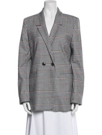 Anine Bing Plaid Print Blazer