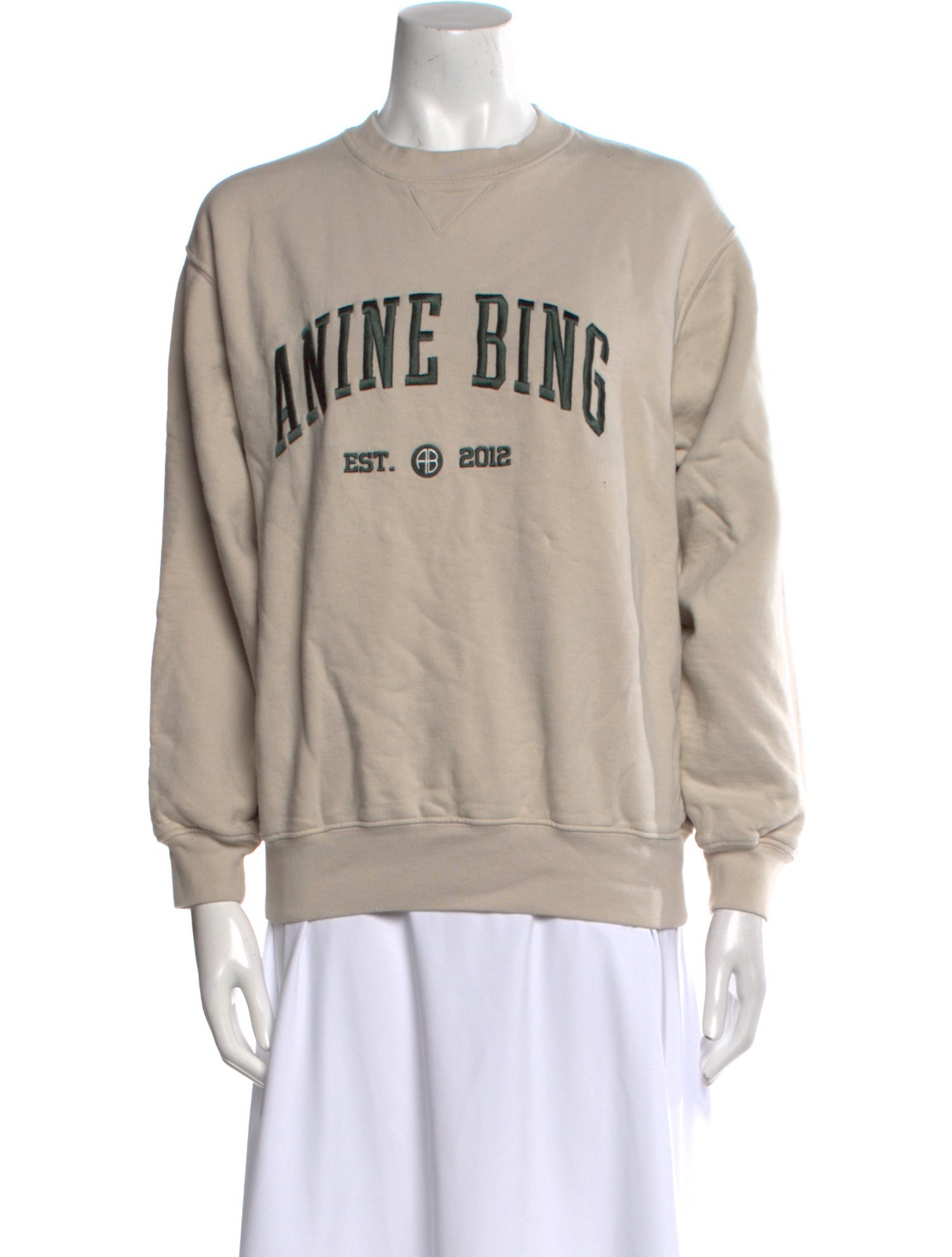 Anine Bing Graphic Print Crew Neck Sweater