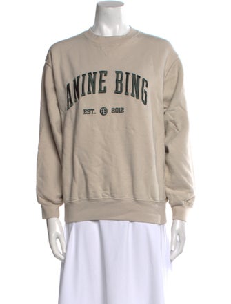 Anine Bing Graphic Print Crew Neck Sweater