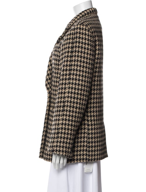 Anine Bing Wool Houndstooth Print Peacoat