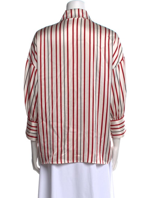 Anine Bing Silk Striped Button-Up Top