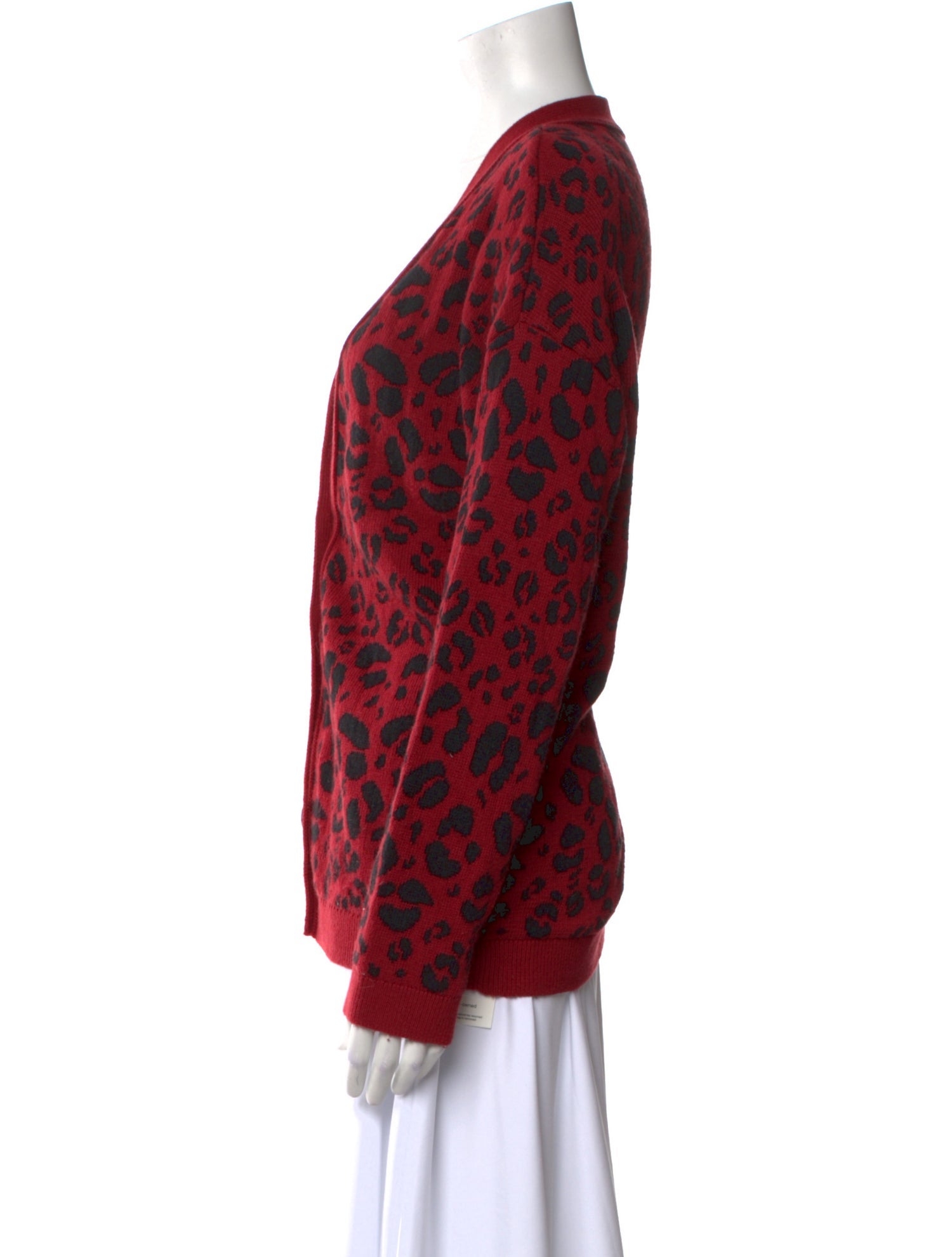 Anine Bing Animal Print V-Neck Sweater