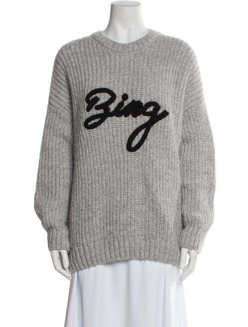 Anine Bing Graphic Print Crew Neck Sweater