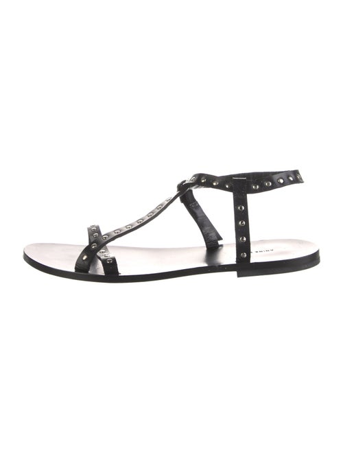 Anine Bing Leather Studded Accents T-Strap Sandals