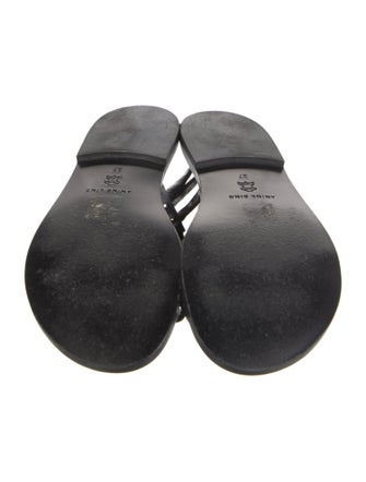 Anine Bing Leather Studded Accents T-Strap Sandals