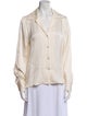 Anine Bing Silk Long Sleeve Button-Up Top