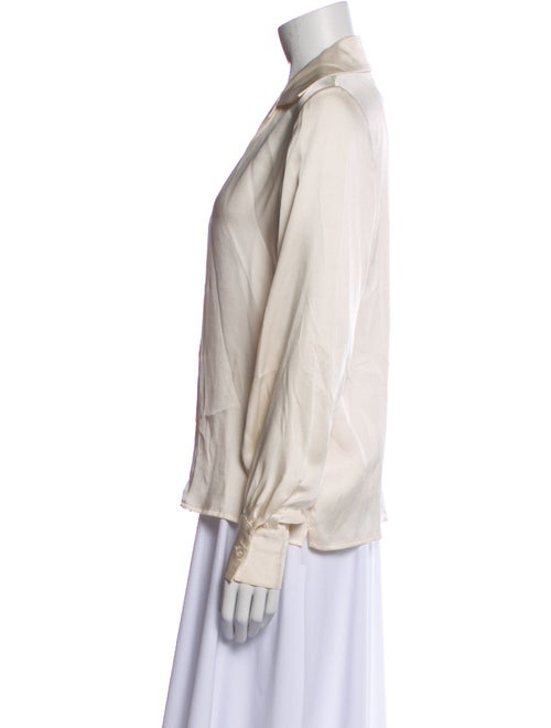 Anine Bing Silk Long Sleeve Button-Up Top