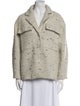 Anine Bing Wool Tweed Pattern Faux Fur Jacket