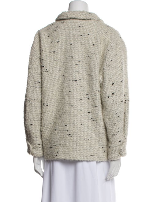 Anine Bing Wool Tweed Pattern Faux Fur Jacket