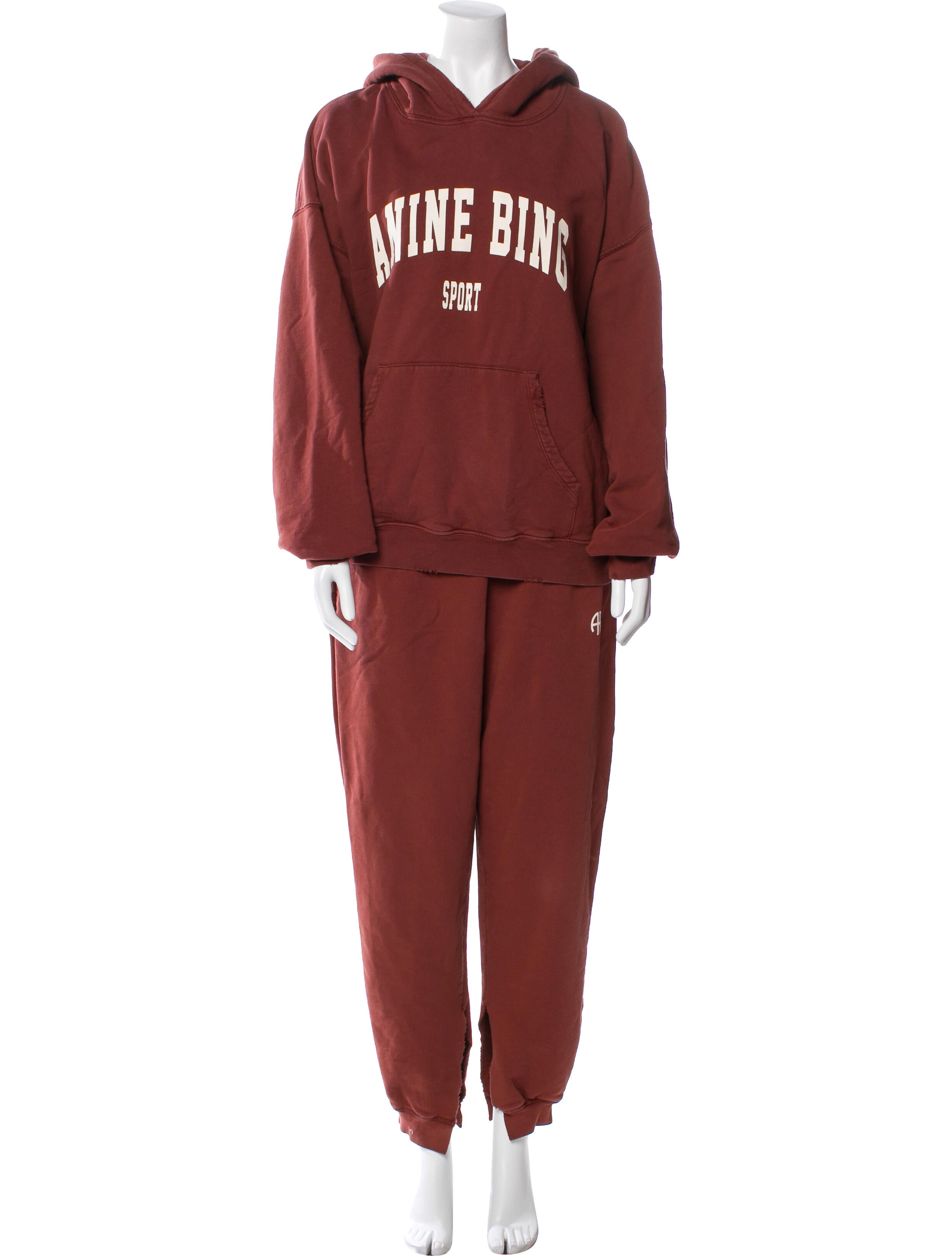Anine Bing Graphic Print Raw-Edge Trim Tracksuit