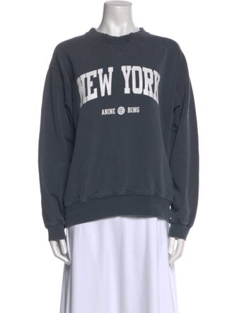 Anine Bing Graphic Print Crew Neck Sweatshirt