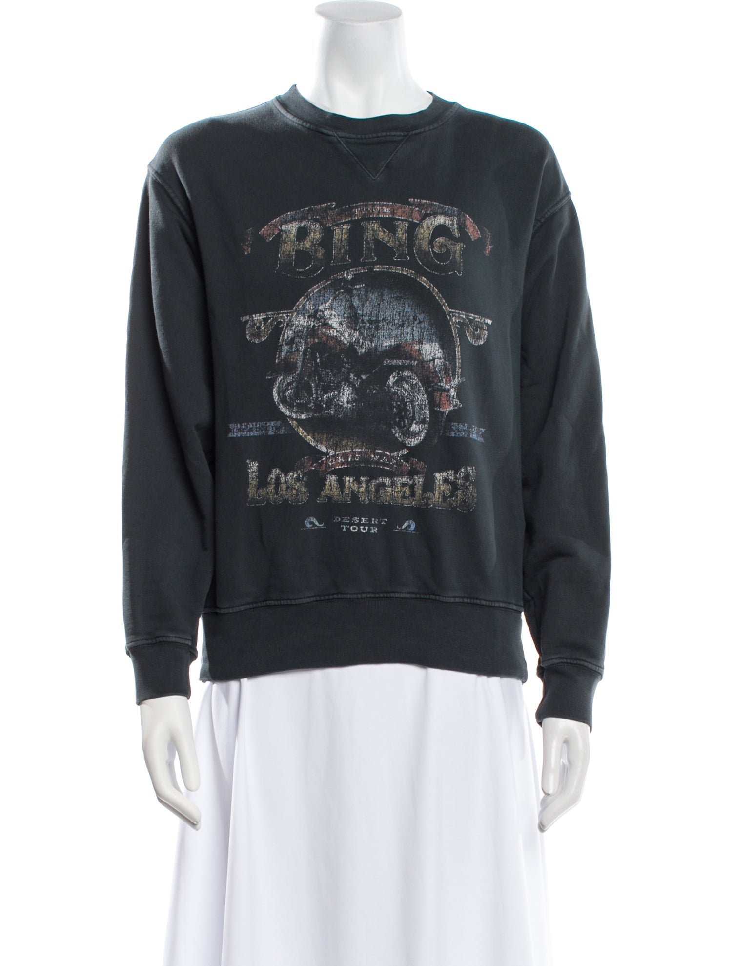 Anine Bing Graphic Print Crew Neck Sweatshirt