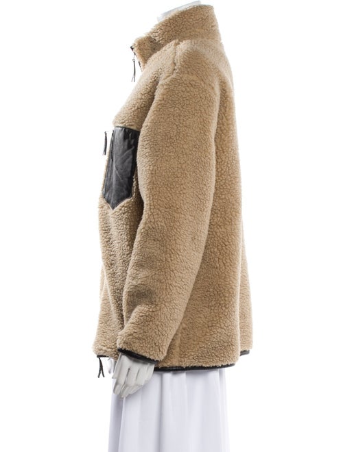 Anine Bing Colorblock Pattern Faux Fur Jacket