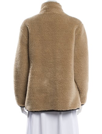 Anine Bing Colorblock Pattern Faux Fur Jacket