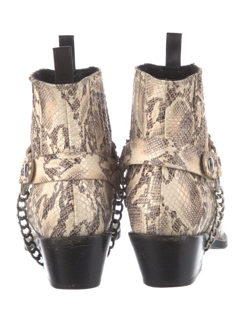 Anine Bing Embossed Leather Animal Print Western Boots