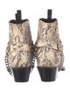 Anine Bing Embossed Leather Animal Print Western Boots