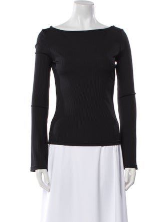 Anine Bing Bateau Neckline Long Sleeve Top