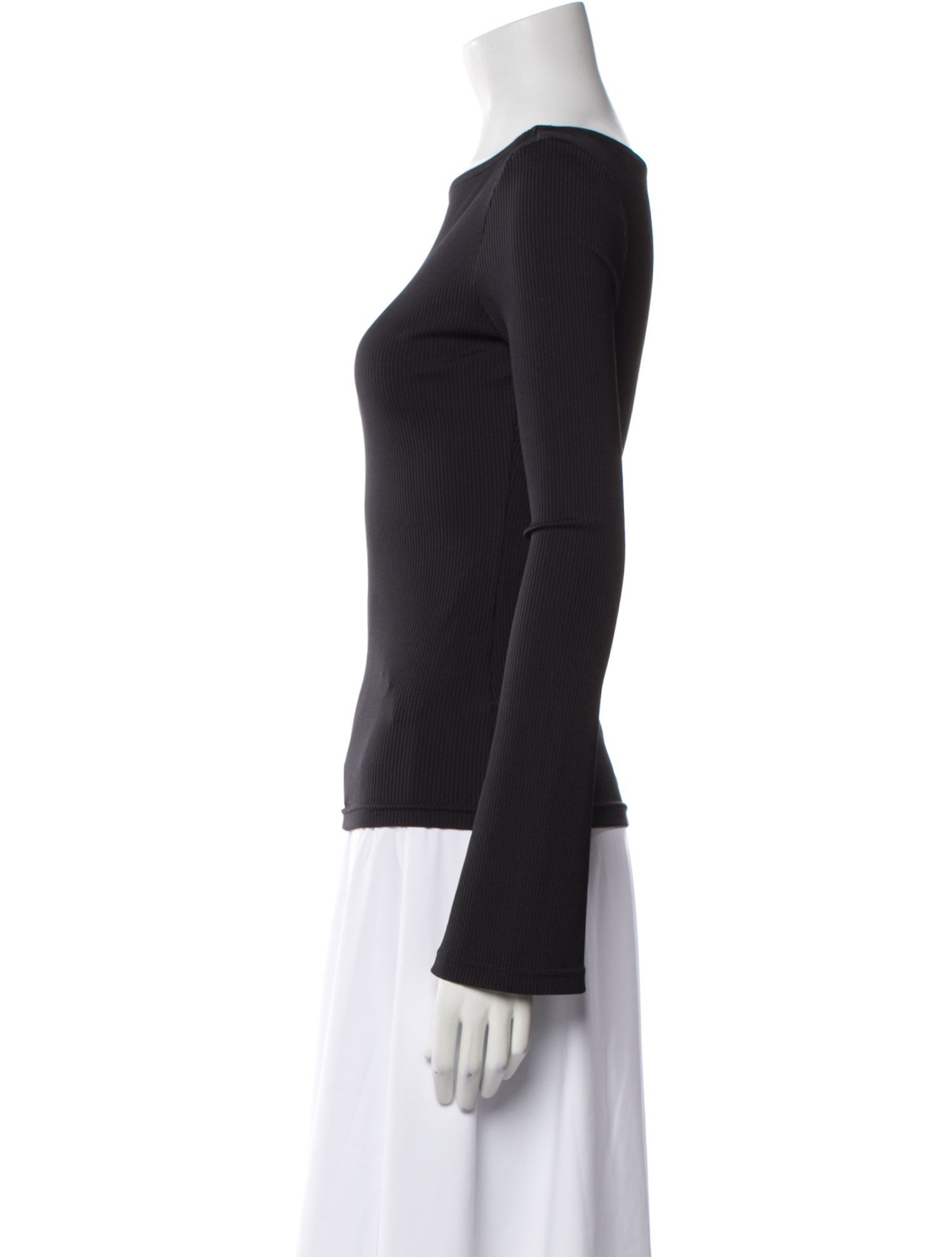 Anine Bing Bateau Neckline Long Sleeve Top