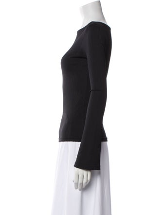 Anine Bing Bateau Neckline Long Sleeve Top