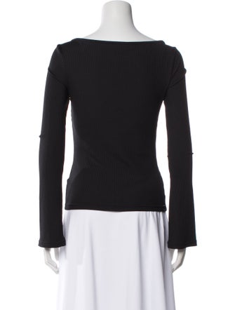 Anine Bing Bateau Neckline Long Sleeve Top