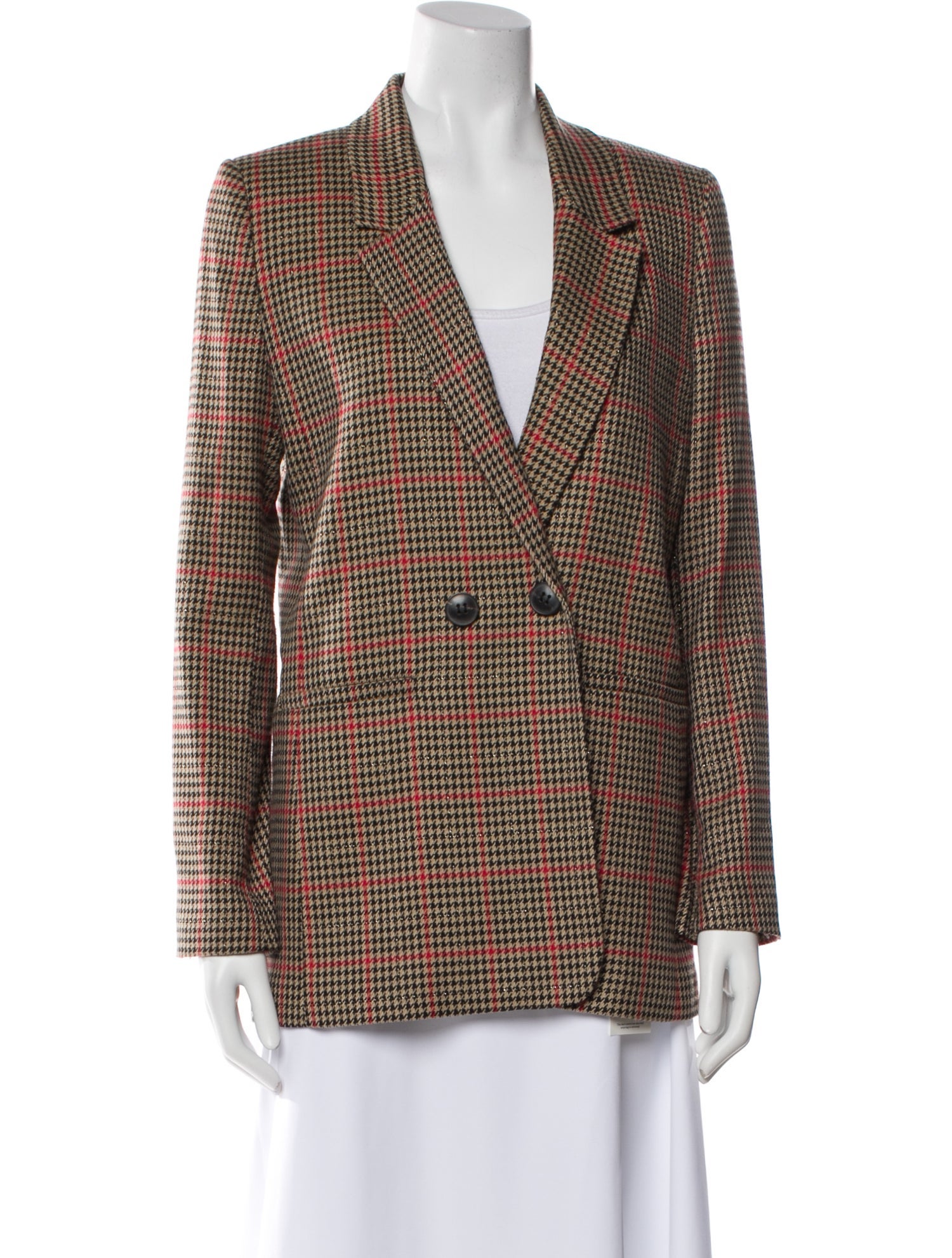 Anine Bing Plaid Print Blazer