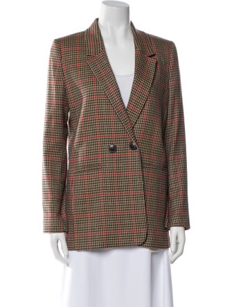 Anine Bing Plaid Print Blazer