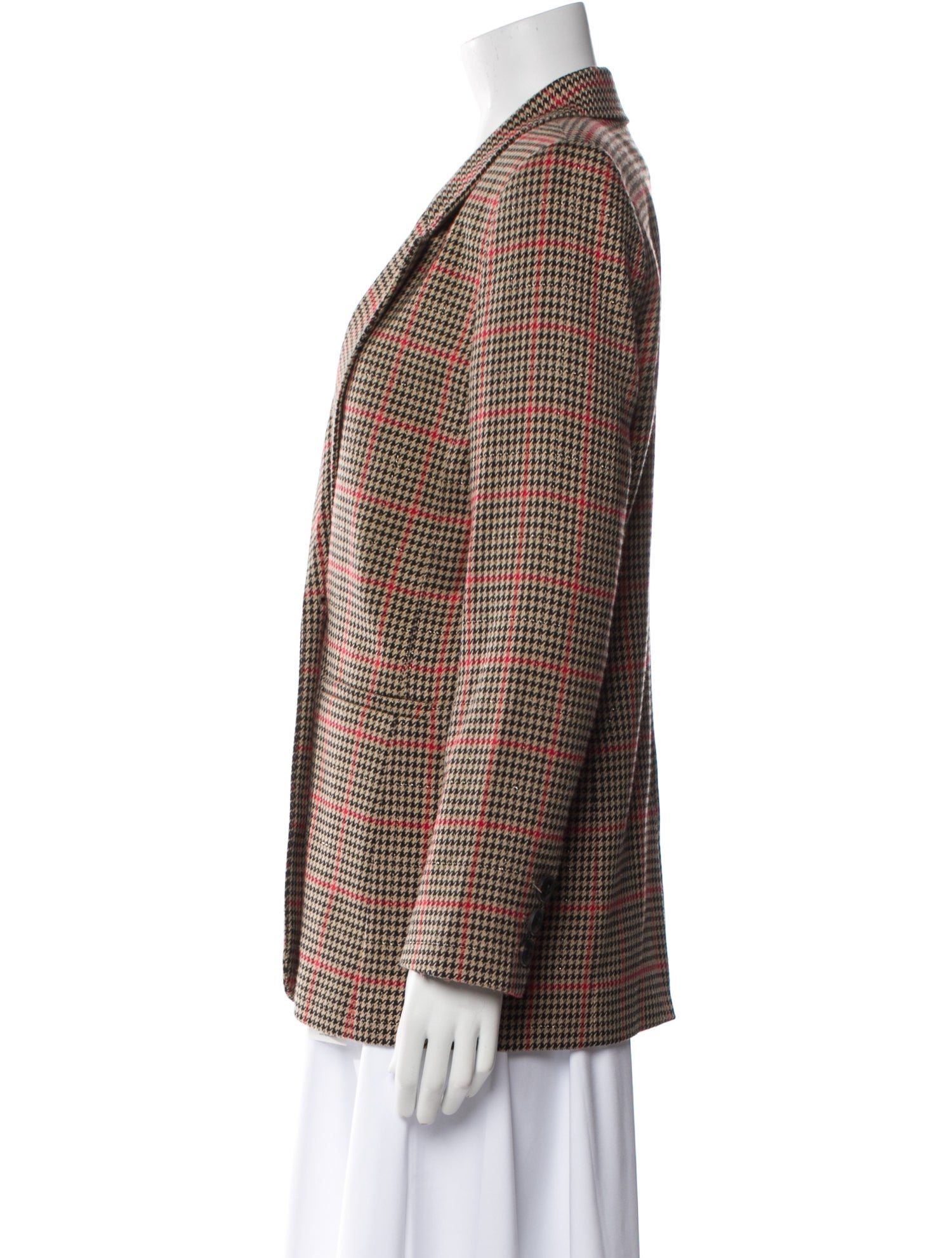 Anine Bing Plaid Print Blazer